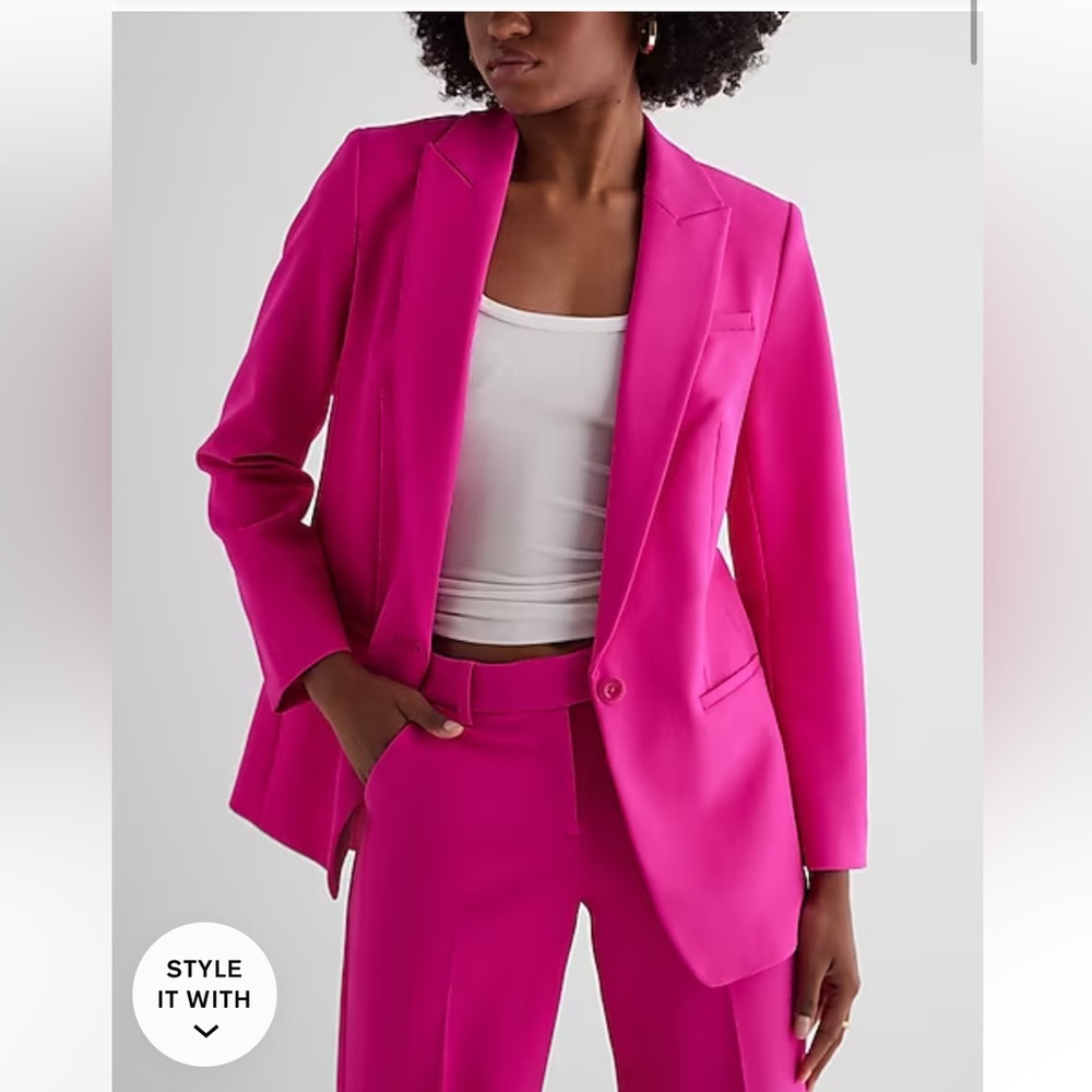 Express Editor one button blazer Size Large Hot Pink